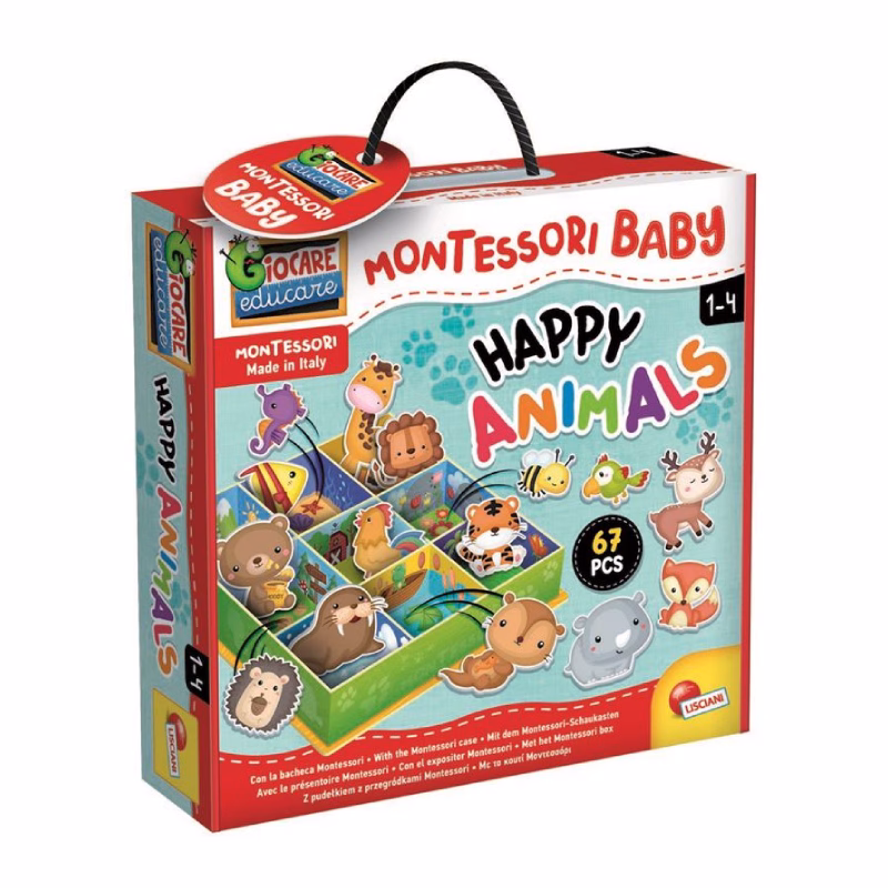 ODEON Montessori baby kutija – vesele životinje